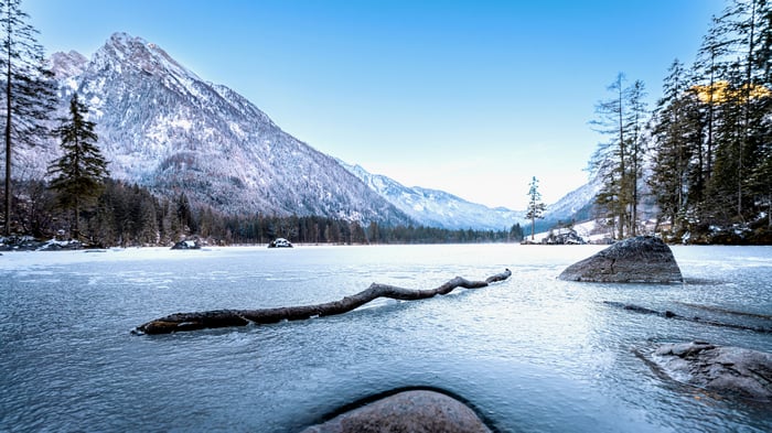 Snow Covered Bavarian Alps in Berchtesgaden, Deutschland