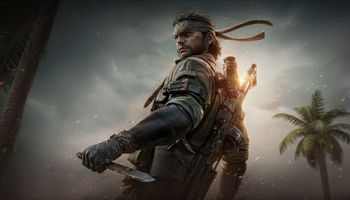 Big Boss with Knife and Gun in Jungle