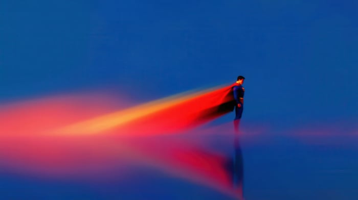 Superman's Cape Trails Red and Orange Light