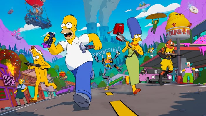 The Simpsons characters in Fortnite