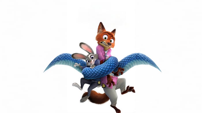 Nick Wilde and Judy Hopps in Zootopia