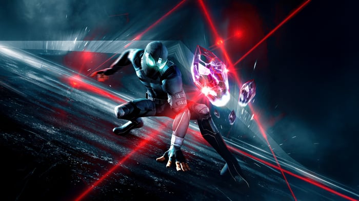 Spider-Man in Stealth Suit with Red Lasers