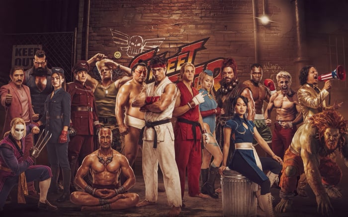 Street Fighter Characters Posed in an Urban Setting