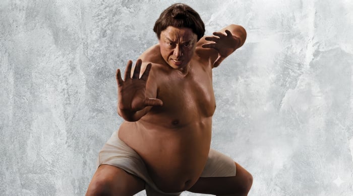 E. Honda from Street Fighter in a fighting stance