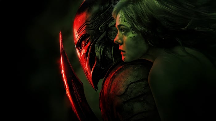 Predator and woman in Badlands