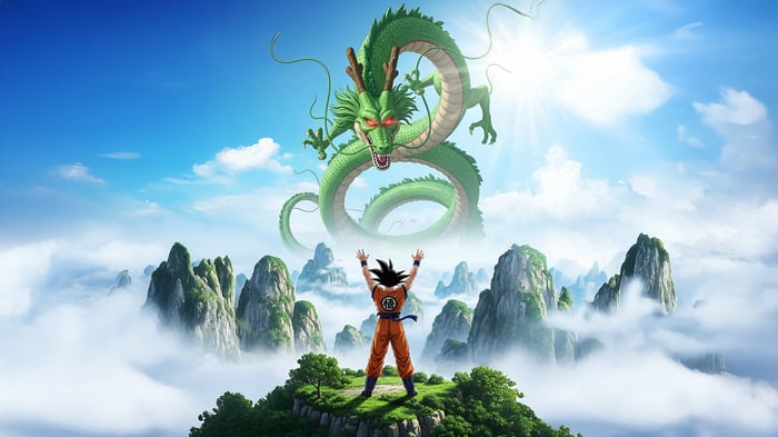 Goku and Shenron in a Legendary Clash