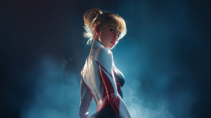 Gwen Stacy in a Spider-Man Suit