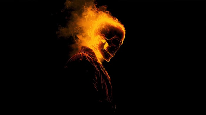 Ghost Rider with flaming skull