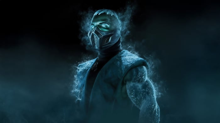 Sub Zero from Mortal Kombat surrounded by ice