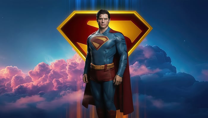 David Corenswet as Superman with iconic S-shield