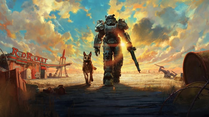 Fallout 4 Power Armor and Dog