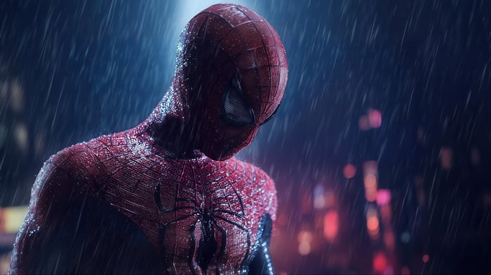 Spider-Man in the Rain