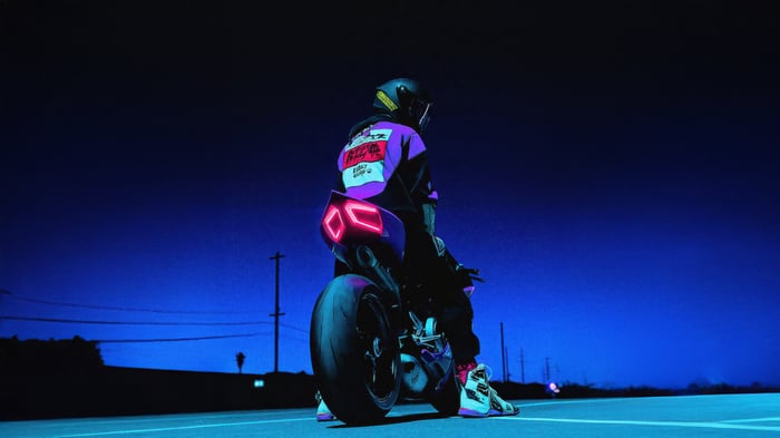 Synthwave Neon Bike Rider at Night