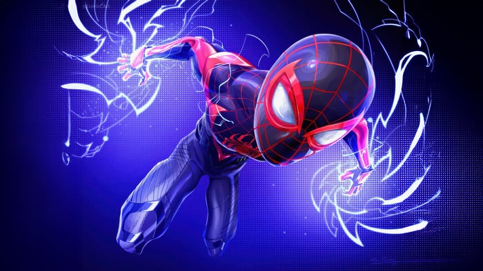 Miles Morales Spiderman with Electric Energy