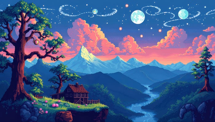 Pixelated Home Among The Stars