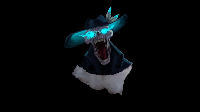 Sea of Thieves Skull with Glowing Eyes and Hat