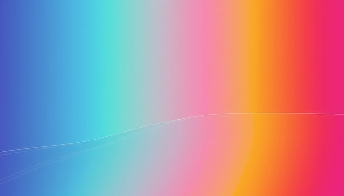 Colorful gradient from blue to pink and orange