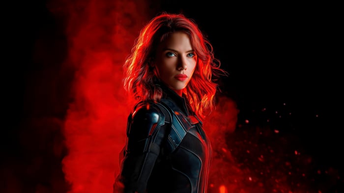 Black Widow in Red Smoke
