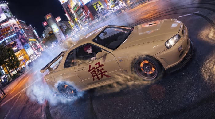 Anime Boy Drifting In Tokyo