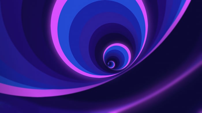 Swirling Neon Spiral Abstract