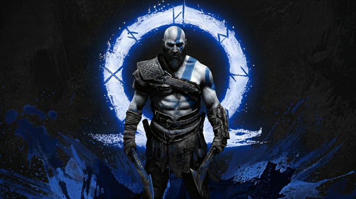 Kratos with the Omega symbol