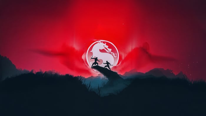 Mortal Kombat Scorpion vs Sub Zero silhouette fight