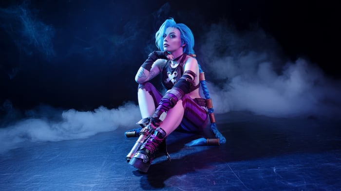 Jinx from League of Legends in Smoke