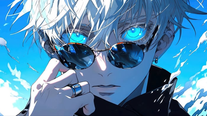 Satoru Gojo from Jujutsu Kaisen wearing sunglasses