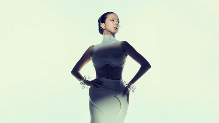 Jisoo from BLACKPINK in a futuristic outfit