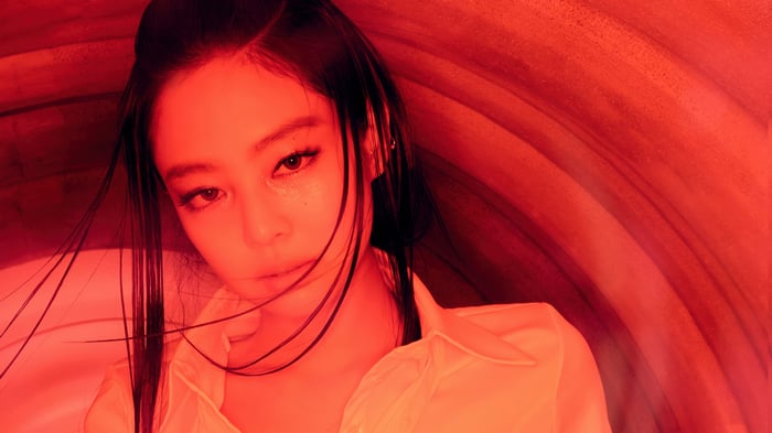 Jennie from BLACKPINK in red lighting