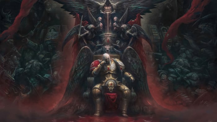 Warhammer Sanguinius on the Golden Throne 4K