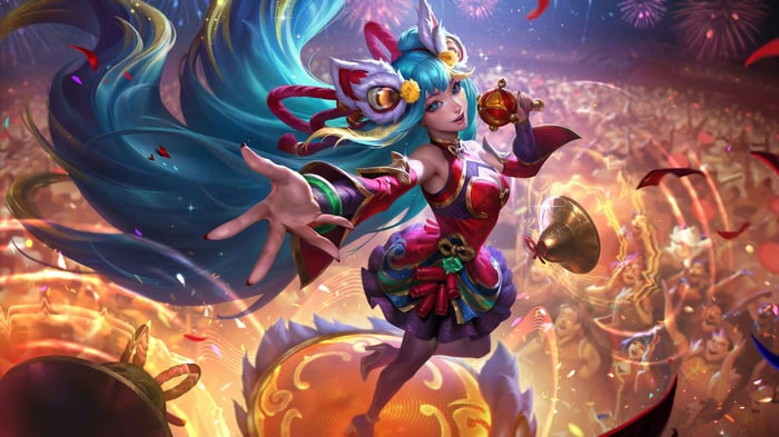 Seraphine Firecracker League of Legends Splash Art 4K