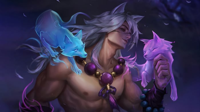 Spirit Blossom Sett with spirit foxes in League of Legends 4K