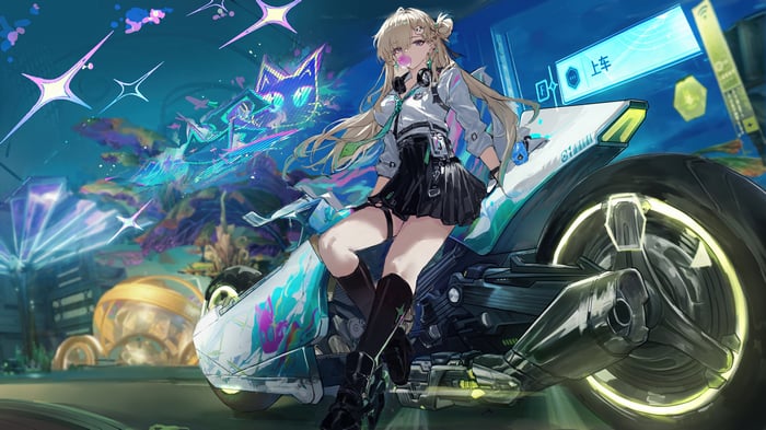 Lynae on a Motorcycle in Wuthering Waves 4K