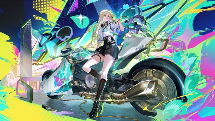 Lynae on a motorcycle in Wuthering Waves 4K