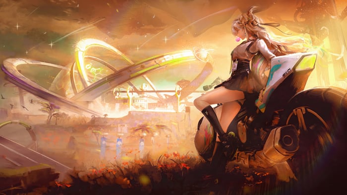 Lynae on a Motorcycle in Wuthering Waves 4K