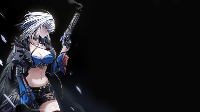 Galbrena from Wuthering Waves holding a gun