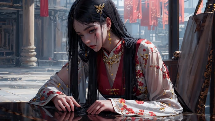 Fantasy Girl in Traditional Chinese Attire