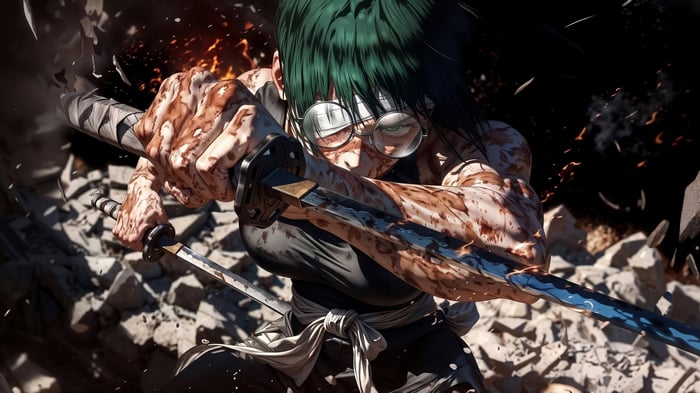 Maki Zenin with Katana in Jujutsu Kaisen 4K