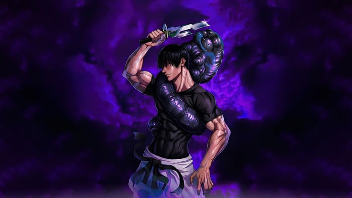 Toji Fushiguro with a cursed spirit in Jujutsu Kaisen 4K