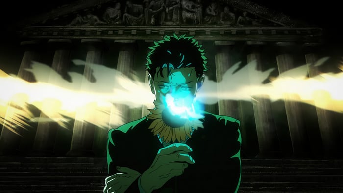 Jujutsu Kaisen 4K: Man with Sunflower and Blue Energy