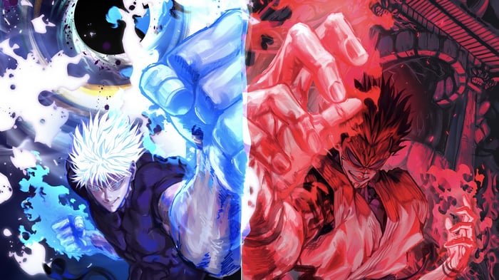 Satoru Gojo and Sukuna from Jujutsu Kaisen 4K