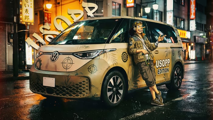 Usopp Edition Volkswagen ID. Buzz in Tokyo