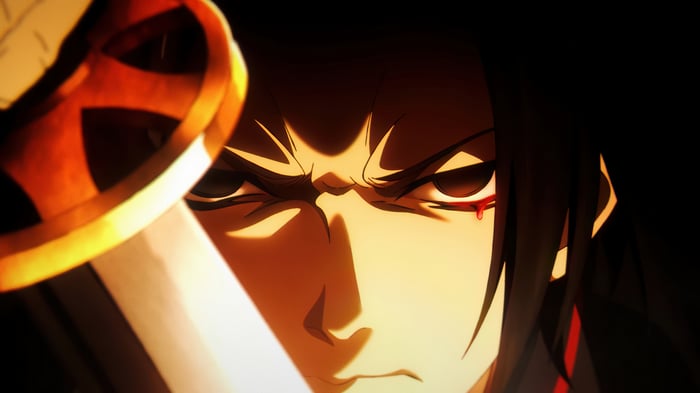 Shugen with a bloody eye and sword 4K