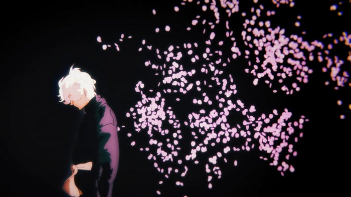 Gabimaru in 4K with falling petals