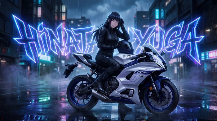 Hinata Hyuga on a Motorcycle in 4K