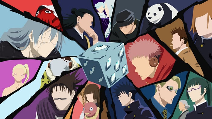 Jujutsu Kaisen Minimalist 4K Anime Collage