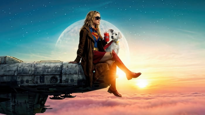Supergirl and Krypto on a Spaceship 4K