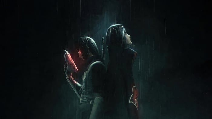 Itachi Uchiha and Kisame Hoshigaki in the rain