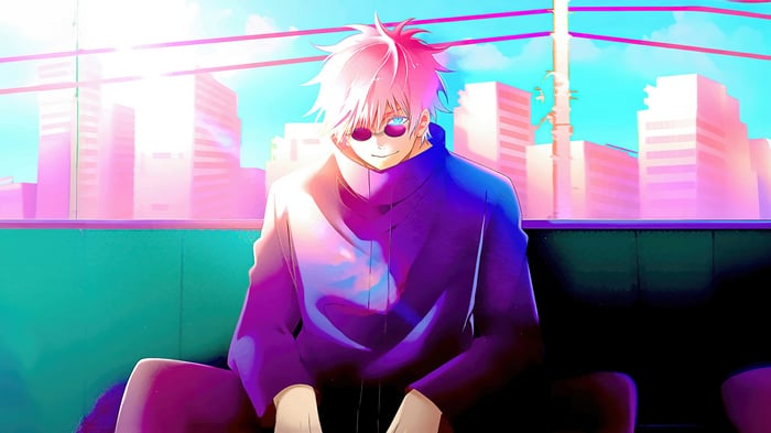 Satoru Gojo on a train in Jujutsu Kaisen 4K